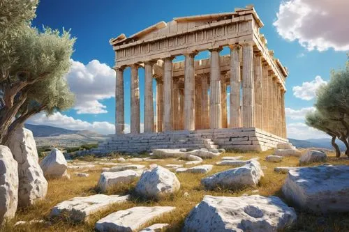 greek temple,herakleion,erechtheion,acropolis,roman temple,the parthenon,temple of diana,parthenon,temple of hercules,erechtheus,laodicea,baalbek,hellas,temple of poseidon,akropolis,caesonia,athenian,lectionis,hellenic,artemis temple,Illustration,Realistic Fantasy,Realistic Fantasy 06