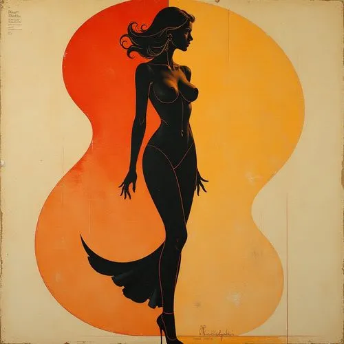 woman silhouette,art deco woman,feitelson,bakst,women silhouettes,calder,Illustration,Retro,Retro 02