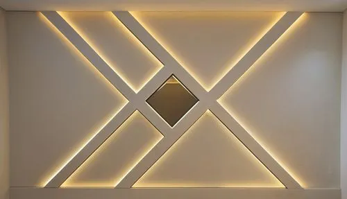 Gypsum decoration in the ceiling of a room with hidden LED lighting
Put the lighting in place of the yellow color,an elegant modern style room features a geometrical ceiling and white walls,velux,wall