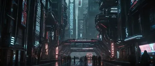 Cyberpunk cityscape, futuristic skyscraper, intricate architectural details, neon lights reflecting off polished metal surfaces, complex circuitry patterns, holographic advertisements, towering corpor