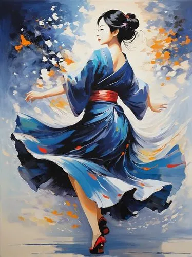 chuseok,flamenca,flamenco,taijiquan,kunqu,japanese art,Illustration,Japanese style,Japanese Style 09