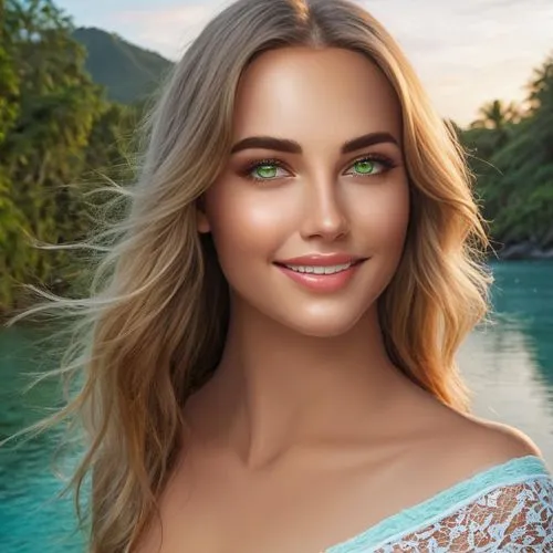 tahiti,bora bora,natural cosmetic,moana,bora-bora,beach background,portrait background,fiji,hula,bali,girl on the river,green eyes,heterochromia,beauty face skin,aloha,beautiful woman,tropical floral background,beautiful face,polynesian,beautiful young woman,Female,Eastern Europeans,Straight hair,Youth adult,M,Confidence,Underwear,Outdoor,Bora Bora Island