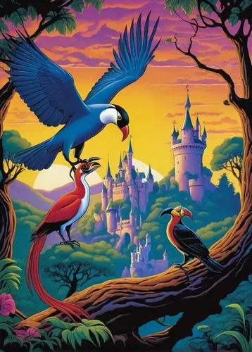 bird kingdom,animal kingdom,bird bird kingdom,shanghai disney,walt disney world,storks,disneyland park,disney world,disney,disneyland paris,disney castle,fairy tale castle,disney land,disney-land,magic kingdom,tokyo disneyland,the disneyland resort,fairy tale,euro disney,tropical birds,Illustration,American Style,American Style 05