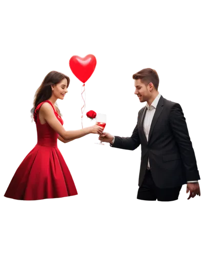 Couple, Valentine's Day, romantic, intimate, soft focus, warm light, tender expression, gentle kiss, holding hands, rose petals, red dress, white shirt, black suit, candlelight, champagne glasses, hea