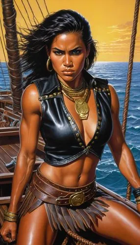 hinemoa,polynesian girl,nubia,themyscira,kamaliyah,nzinga,Illustration,American Style,American Style 07