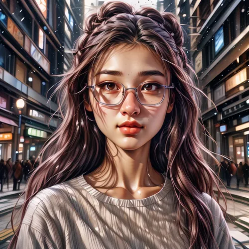 world digital painting,girl portrait,digital painting,fantasy portrait,girl with speech bubble,digital art,mystical portrait of a girl,city ​​portrait,reading glasses,sci fiction illustration,portrait background,asian vision,hong,girl in a long,girl drawing,librarian,songpyeon,janome chow,asian woman,choi kwang-do