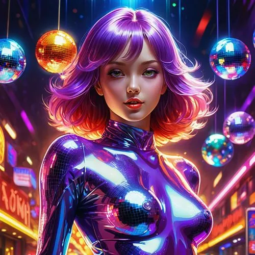 dazzler,ultraviolet,mesmero,cyberstar,disco,starfire,Illustration,Realistic Fantasy,Realistic Fantasy 38