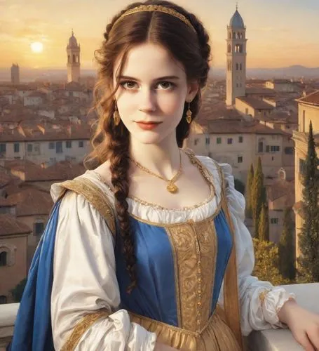 romantic portrait,venetia,la violetta,girl in a historic way,the carnival of venice,princess sofia,hallia venezia,portrait of a girl,taormina,girl in a long dress,isabella,italian painter,rapunzel,venezia,cinderella,della,venetian,palatine hill,lacerta,romantic look,Digital Art,Classicism