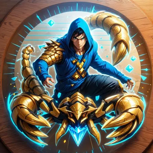 an avatar painting of a man with scorpions around,garen,kayn,guangzhao,caliandro,tirion,sekaric,Anime,Anime,General