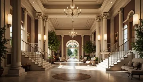 rosecliff,hallway,gleneagles hotel,entrance hall,amanresorts,nemacolin,lanesborough,cochere,foyer,ritzau,highgrove,bessborough,claridge,champneys,luxury home interior,claridges,palladianism,foyers,hotel hall,corridors