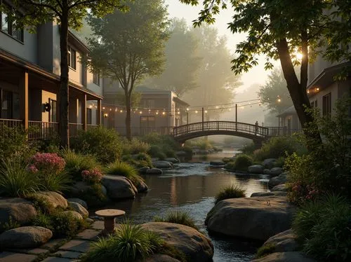 riverwoods,riverwood,riverside,creekside,streamwood,morning mist,streamside,sansar,japan garden,landscape design sydney,idyllic,japanese garden,river side,millstream,biopolis,greenforest,waterplace,waterside,river bank,landscaped