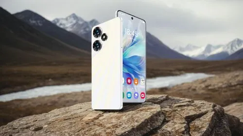 the rear view of a cell phone on a rock,iphone x,meizu,xiaomin,product photos,vivo,xiaomi