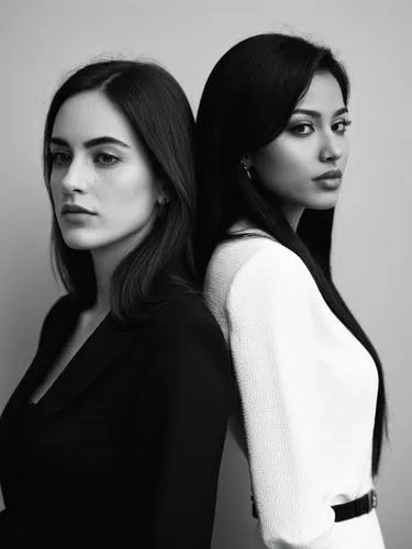 Two different women.,a black and white po of two women,jaszi,businesswomen,business women,lusha,daftari,seana,Photography,Black and white photography,Black and White Photography 01