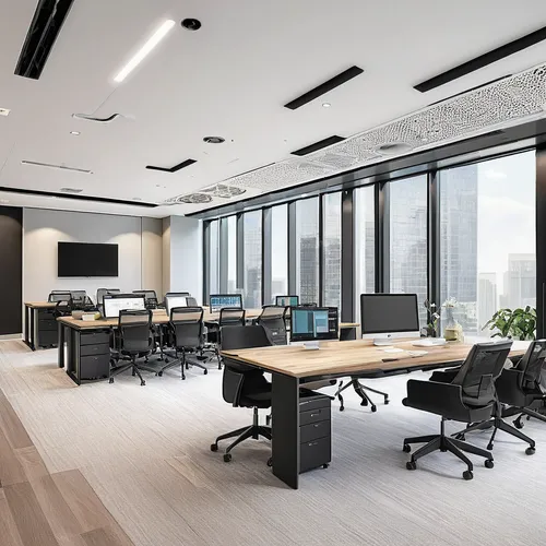 Describe a modern serviced office with high-tech facilities.,modern office,conference room,board room,conference room table,meeting room,boardroom,blur office background,furnished office,offices,confe