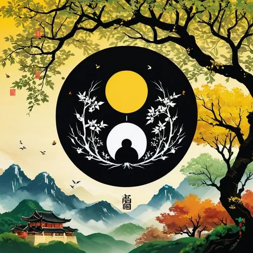 pangu,wudang,shunju,taoism,taoist,konietzko,chuseok,okami,dorje,wufeng,tokaido,wuji,yunnan,sanshui,qingnian,mid-autumn festival,dharma wheel,trigrams,dalixia,muramasa,Illustration,Black and White,Black and White 08