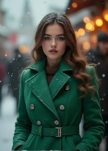 peacoat,winter background,young model istanbul,christmas woman,christmas snowy background,elitsa