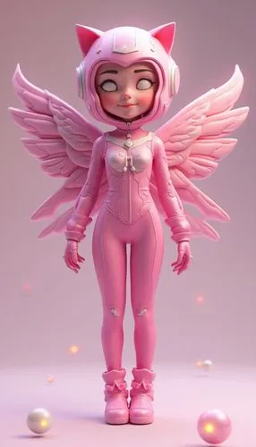 pink cat,rosa ' the fairy,angelman,angel figure,angel girl,rosa 'the fairy