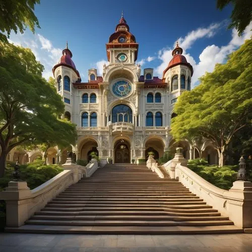 queluz,adelaide,oranjestad,sintra,dolmabahce,grand master's palace,elsinore,mafra,monastery israel,ephrussi,delgada,fairy tale castle,water palace,comayagua,historic courthouse,petropolis,statehouses,cienfuegos,monaco,western architecture,Illustration,Retro,Retro 17