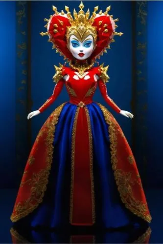 queen of hearts,the carnival of venice,emperatriz,female doll,doll figure,cloth doll