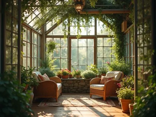 sunroom,conservatory,conservatories,orangery,sitting room,greenhouse,bay window,wooden windows,dandelion hall,front porch,porch swing,winter garden,porch,breakfast room,country cottage,beautiful home,garden bench,cottage garden,patio,green garden,Photography,General,Realistic