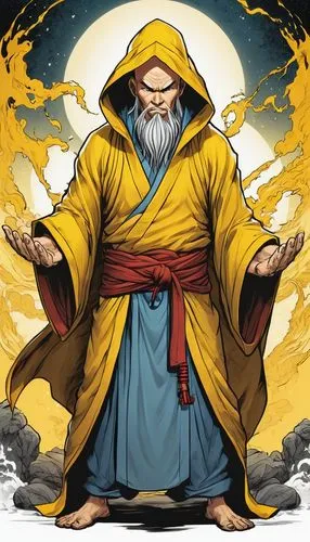 laozi,uatu,bugenhagen,monk,bhikshu,bodhidharma,Illustration,American Style,American Style 13