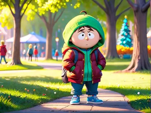 cute cartoon character,agnes,gnome,cartoon forest,child in park,parka,baby elf,cute cartoon image,elf,autumn walk,garden gnome,gnomes,christmas trailer,children's background,walk in a park,kids illustration,river pines,scandia gnomes,green jacket,farmer in the woods,Anime,Anime,Cartoon