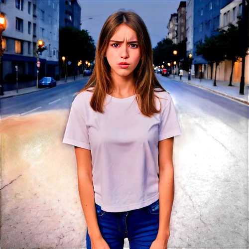 girl in t-shirt,photoshop manipulation,girl walking away,image manipulation,girl in a long,city ​​portrait,photo manipulation,isolated t-shirt,photo painting,anorexia,photomanipulation,young girl,young woman,pedestrian,portrait background,photo art,worried girl,adobe photoshop,rotoscope,world digital painting,Art,Classical Oil Painting,Classical Oil Painting 42