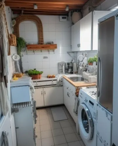 風格不要變化太大 白色為主,laundry room,kitchenette,kitchen interior,vintage kitchen,tile kitchen,clothes dryer,launder,laundress,major appliance,household appliances,the kitchen,appliances,big kitchen,kitchen equ