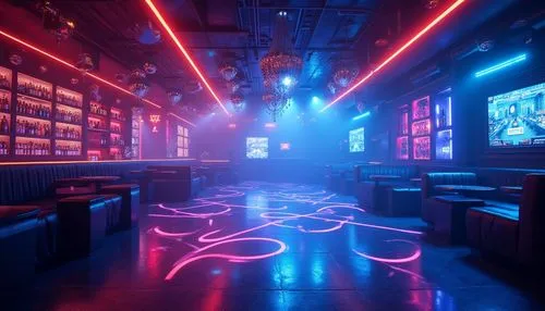 nightclub,neon cocktails,neon coffee,neon drinks,retro diner,spaceland,ufo interior,liquor bar,80's design,neon light drinks,neon light,neon lights,neon sign,dancefloor,cinema strip,neon arrows,neon tea,bar,3d render,piano bar,Photography,General,Realistic