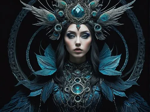 blue enchantress,priestess,fantasy portrait,fantasy art,ice queen,the enchantress,enchantress,niobe,ciorbea,queen of the night,sorceress,velika,sorceror,headdress,priestesses,elven,fantasy woman,saturnyne,vaivara,estess,Photography,Artistic Photography,Artistic Photography 12