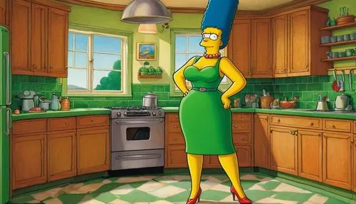 girl in the kitchen,homer simpsons,housewife,kitchen appliance,flanders,homer,simson,woman holding pie,big kitchen,homemaker,cleaning woman,domestic,the kitchen,domestic bird,bart,housework,vintage kitchen,retro woman,star kitchen,house of sponge bob,Illustration,Children,Children 03