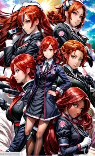 red-haired,6-cyl in series,redheads,4-cyl in series,angels of the apocalypse,lancers,background image,cg artwork,kantai collection sailor,kosmea,chidori is the cherry blossoms,gi,persona,kantai,nora,light cruiser,mc,japanese sakura background,sakura background,heavy cruiser