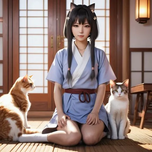 neko,inu,kitsune,miko,sumiala,monogatari,Photography,General,Realistic