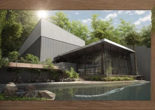 hydropower plant,3d rendering,landscape design sydney,aqua studio,pool house,frame house,Product Design,Vehicle Design,Sports Car,Future