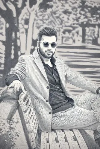 a male,man on a bench,shimla,photo painting,kabir,park bench,picture design,photo effect,outdoor bench,filtered image,image editing,persian poet,edit icon,young model istanbul,image manipulation,3d al