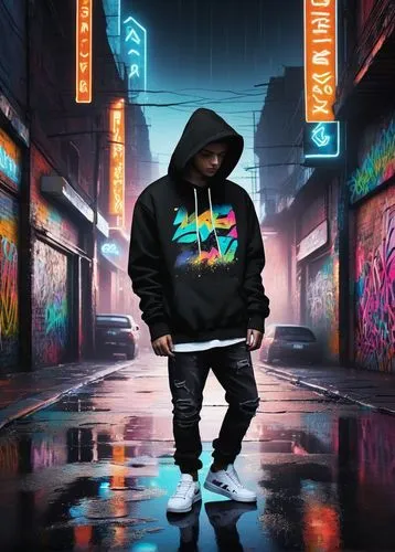 hoodie,dj,abel,novelist,windbreaker,kendrick lamar,rainbow background,album cover,raf,apparel,soundcloud icon,tracksuit,hip-hop,hd wallpaper,colorful background,e-flood,street chalk,multicolor,alpha era,neon arrows,Illustration,Paper based,Paper Based 27