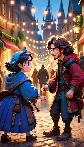 hamelin,troubadors,shanghai disney,eurodisney,romantic scene,disneytoon,Anime,Anime,Cartoon