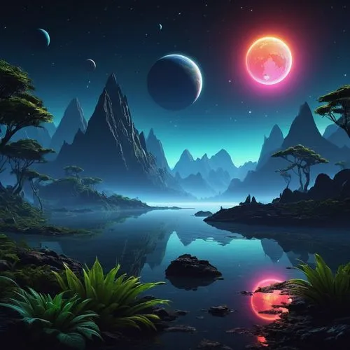 moon and star background,cartoon video game background,fantasy landscape,alien planet,lunar landscape,fantasy picture,Conceptual Art,Sci-Fi,Sci-Fi 12