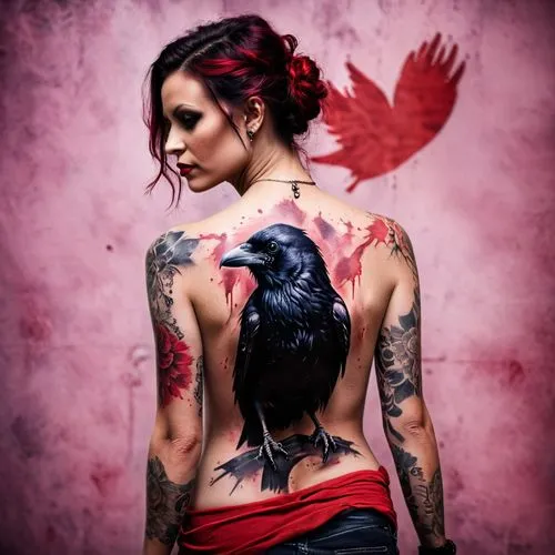 tattoo girl,bodypainting,body art,body painting,with tattoo,flyleaf,Photography,General,Cinematic