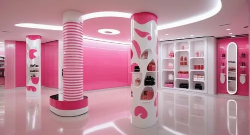 Cosmetics pop-up store design, glossy floor,beauty room,cosmetics counter,shoe store,women's cosmetics,walk-in closet,women's closet,ufo interior,paris shops,perfumes,cosmetic products,music store,can