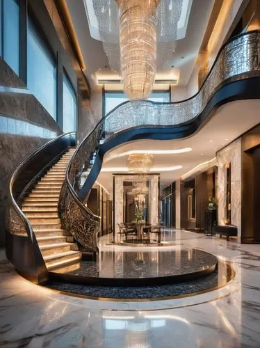 luxury home interior,lobby,rotana,largest hotel in dubai,winding staircase,staircase,luxury hotel,hotel lobby,spiral staircase,habtoor,atrium,circular staircase,outside staircase,hallway,luxury property,staircases,escaleras,luxury home,foyer,stairs,Photography,Artistic Photography,Artistic Photography 04