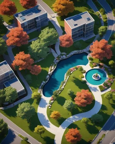 apartment complex,suburbanized,suburbs,suburbia,urban park,3d rendering,suburban,dorms,3d render,microdistrict,landscaped,paved square,streamwood,suburu,roundabout,oval forum,residential,burbs,roundabouts,school design,Illustration,Vector,Vector 08