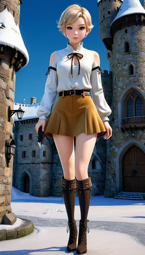 suit of the snow maiden,winter dress,olaf,skort,winter clothing,winterblueher,snow white,pixie-bob,a uniform,disney character,elf,male elf,elsa,fairy tale character,frozen poop,school skirt,skirt,white boots,darjeeling,heidi country,Unique,3D,3D Character