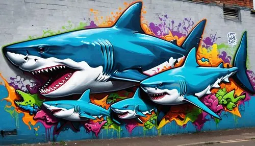 graffiti art,sharky,great white shark,shark,graff,temposhark,Conceptual Art,Graffiti Art,Graffiti Art 07