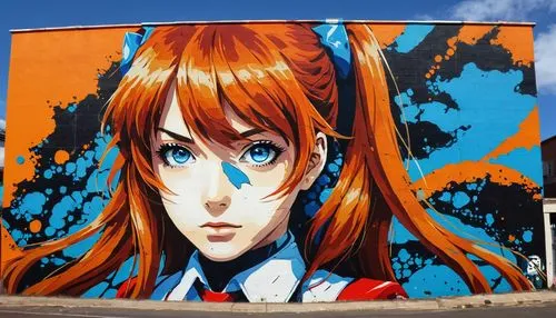 asuka langley soryu,grafitti,belfast,mural,graffiti,graffiti art,grafitty,grafiti,evangelion,berlin,nora,painted wall,nami,streetart,spray can,painted block wall,barcelona,mako,anime,honoka,Conceptual Art,Graffiti Art,Graffiti Art 02