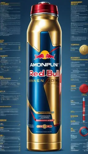 a can of red bull energy drink on a blue surface,red bull,redbull,taurine,energy drinks,energy drink,sports drink,Unique,Design,Infographics