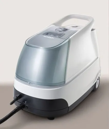 一台蒸汽清洗机，前面是水箱，后面是提手,a small machine that is on the ground,smarttoaster,robotic lawnmower,delonghi,aircell,spectrophotometers,rc model,Photography,General,Natural