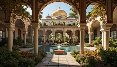 water palace,alcazar of seville,marble palace,medinah,mamounia,moorish,persian architecture,chhatris,palace garden,marrakesh,inside courtyard,alhambra,riad,dorne,courtyard,garden of the fountain,monastery garden,amanresorts,rohm,alcazar