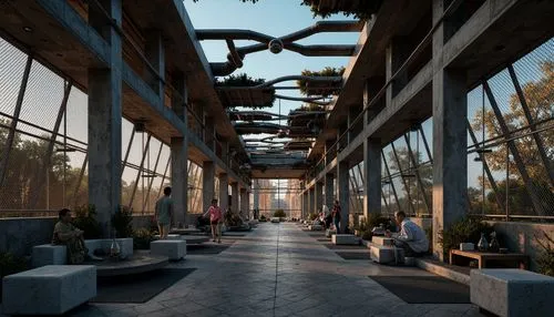 masdar,skywalks,atriums,walkway,skyways,3d rendering,cryengine,skybridge,streamwood,patios,courtyard,render,lofts,atrium,breezeway,inside courtyard,sky space concept,pergola,arcology,courtyards