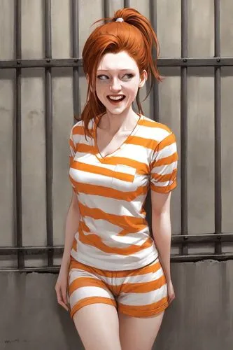 orange,mime,prisoner,rockabella,orangina,pippi longstocking,mime artist,orange color,striped background,orange half,prison,orange cream,bright orange,bodypaint,orange robes,fresh orange,horizontal stripes,ms,kosmea,half orange,Digital Art,Comic